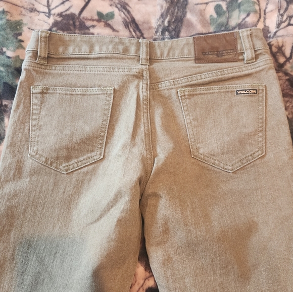 Volcom Stone Vorta Denim Skinny Jeans Khaki Tan Color Size 30x20 - Picture 11 of 11